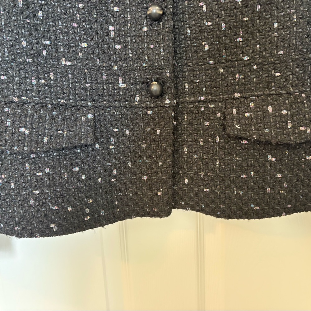 NWOT! Ann Taylor Black & Metallic Tweed Blazer - Picture 6 of 10